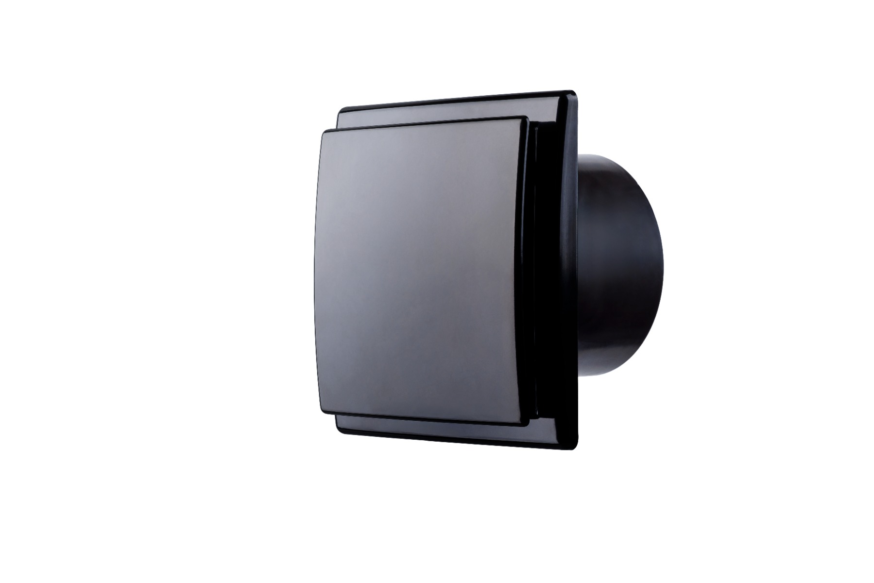 Ventilator diam 100mm placa frontala sticla eliptica negru mat, clapeta antiretur 169mc/h