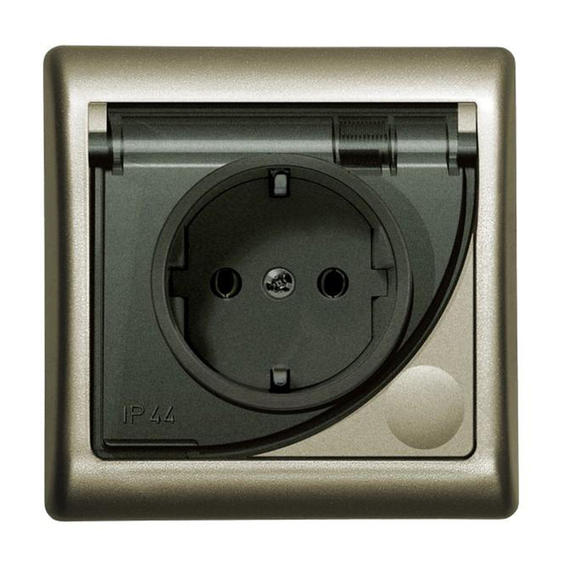 Efekt Priza schuko IP-44 satin