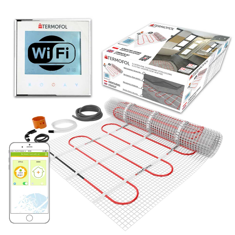 TERMOFOL Kit incalzire pardoseala 1.5 mp - 150W/mp - termostat WIFI