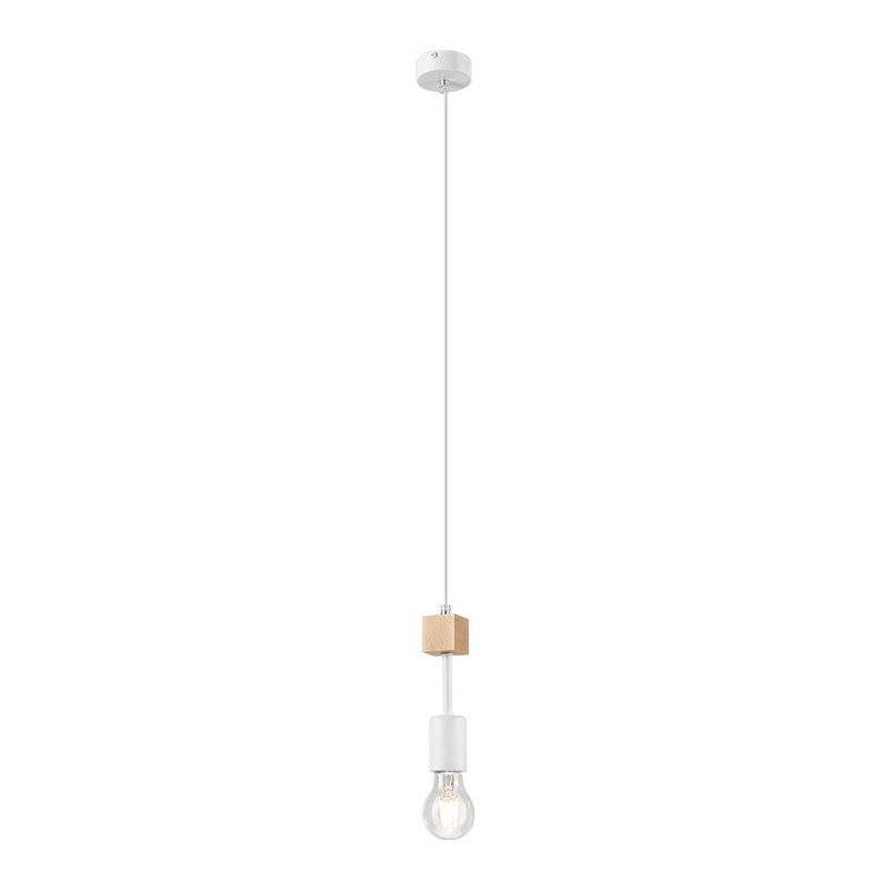Pendul ORAZIO alb 1X60W E27, lemn