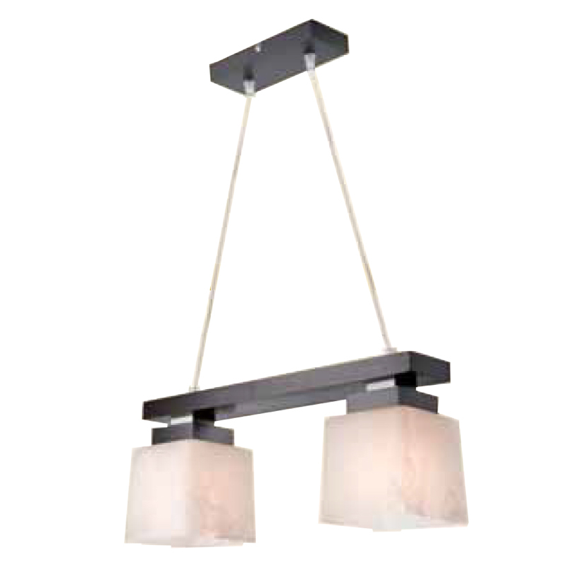 Lustra Kubus wenge 2x60W E27, sticla