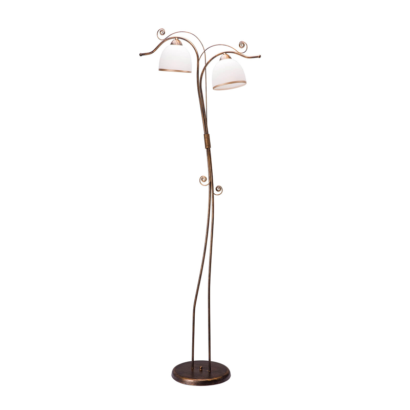 Lampadar RETRO II  negru vechi 2x60W E27, sticla 