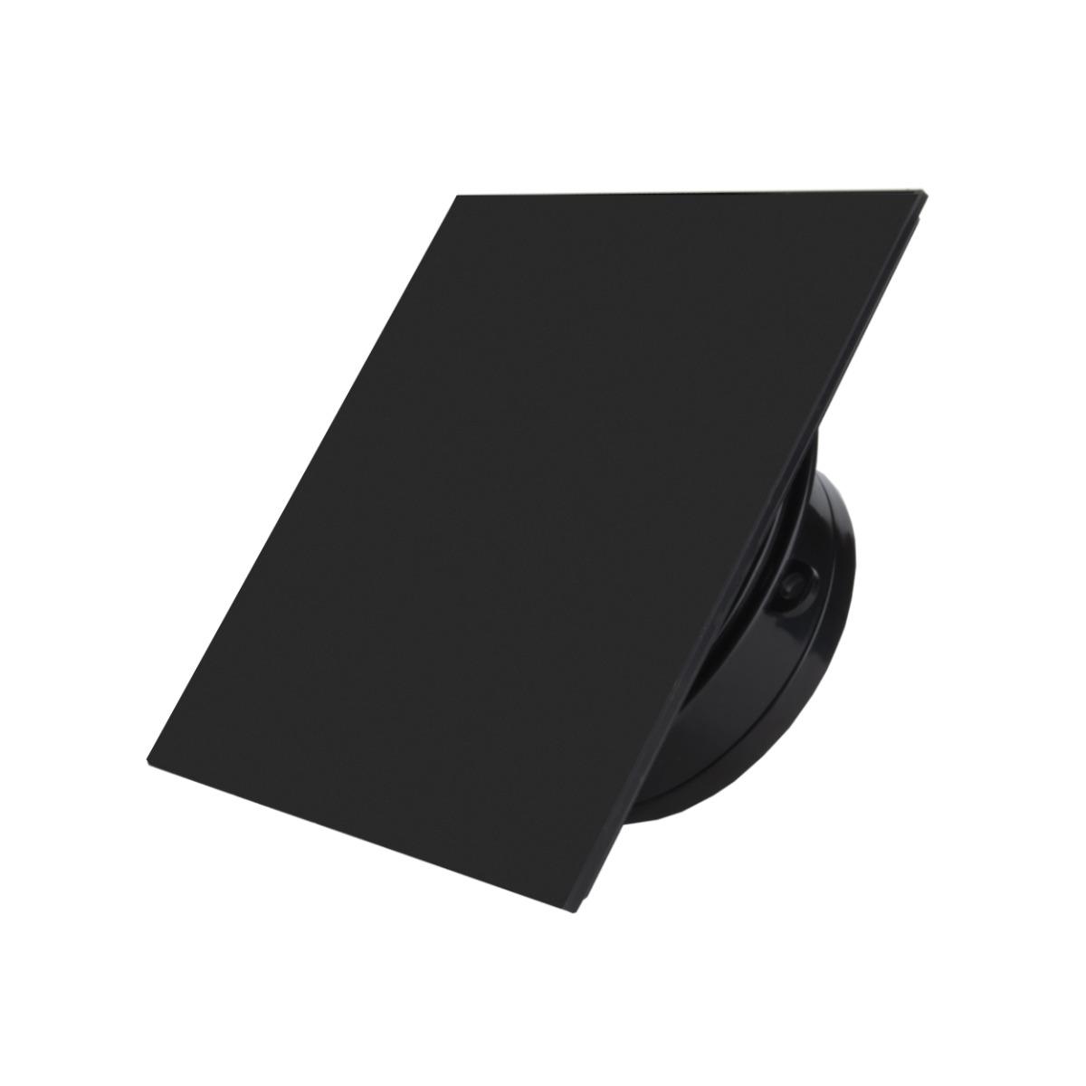 Ventilator diam 100mm placa frontala sticla negru mat, clapeta antiretur, 90mc/h racord 38mm