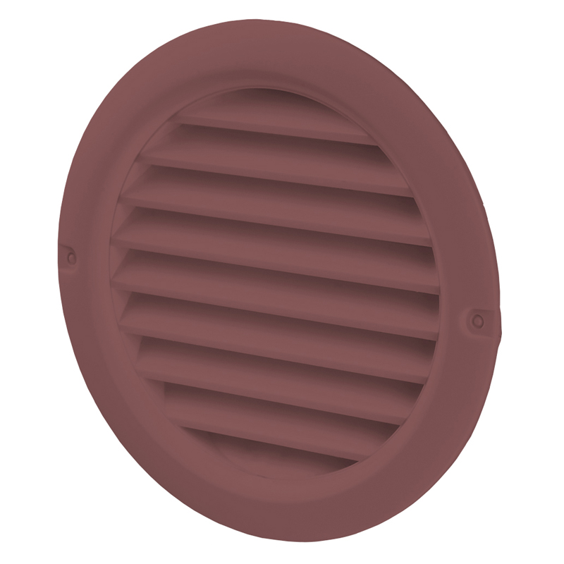 Grila PVC maro  inchis, plasa antiinsecte, diam 100mm