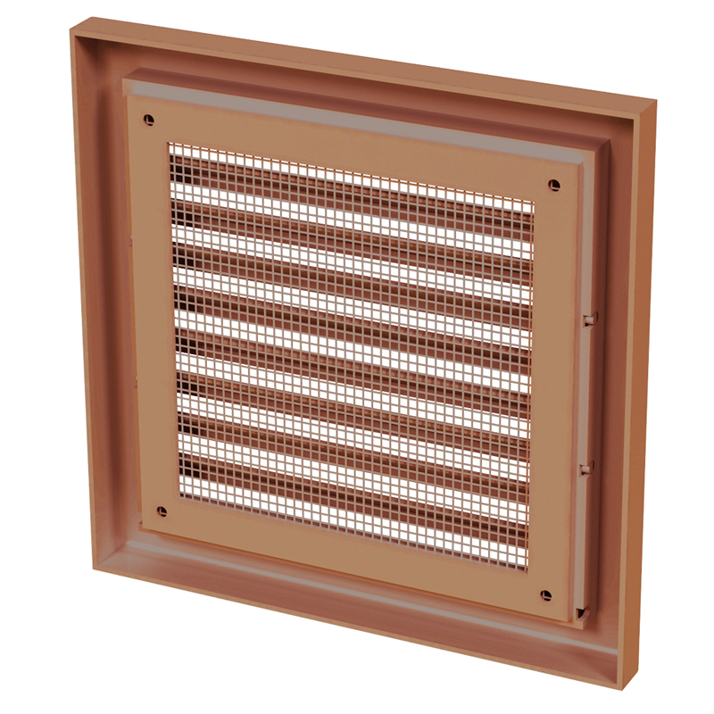 Grila ventilatie 154x154mm maro  inchis