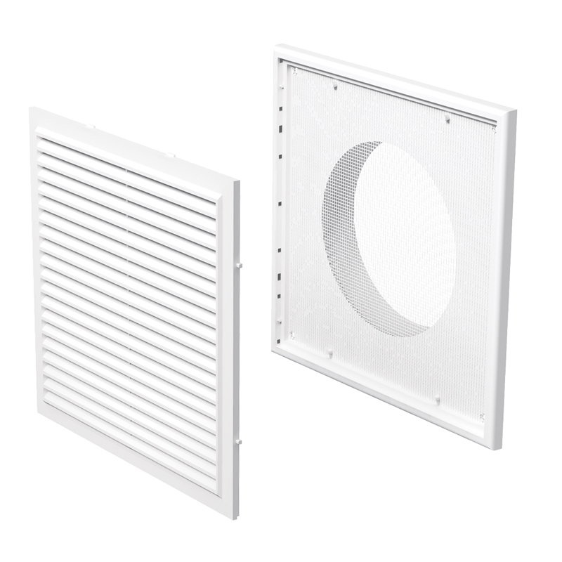 Grila patrata cu manson diam 150 mm, 250x250mm