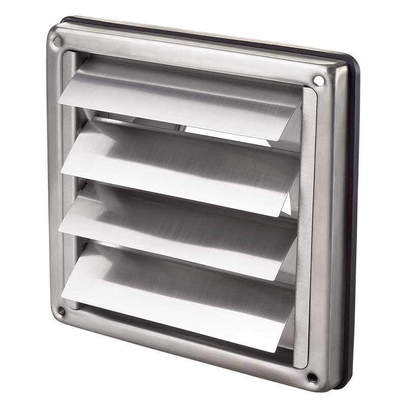 VENTS Grila ventilatie cu jaluzele gravitationale inox 120mm