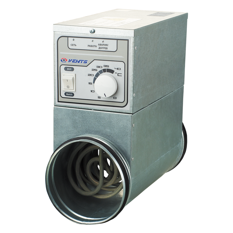 VENTS Baterie de incalzire electrica diam 200mm, 3,4KW cu termostat, fara senzor de temperatura