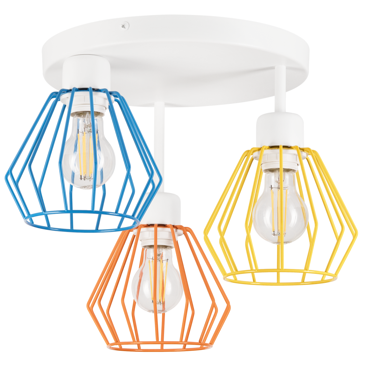 Plafoniera AUDREY albastru galben portocaliu 3x60W E27, metal