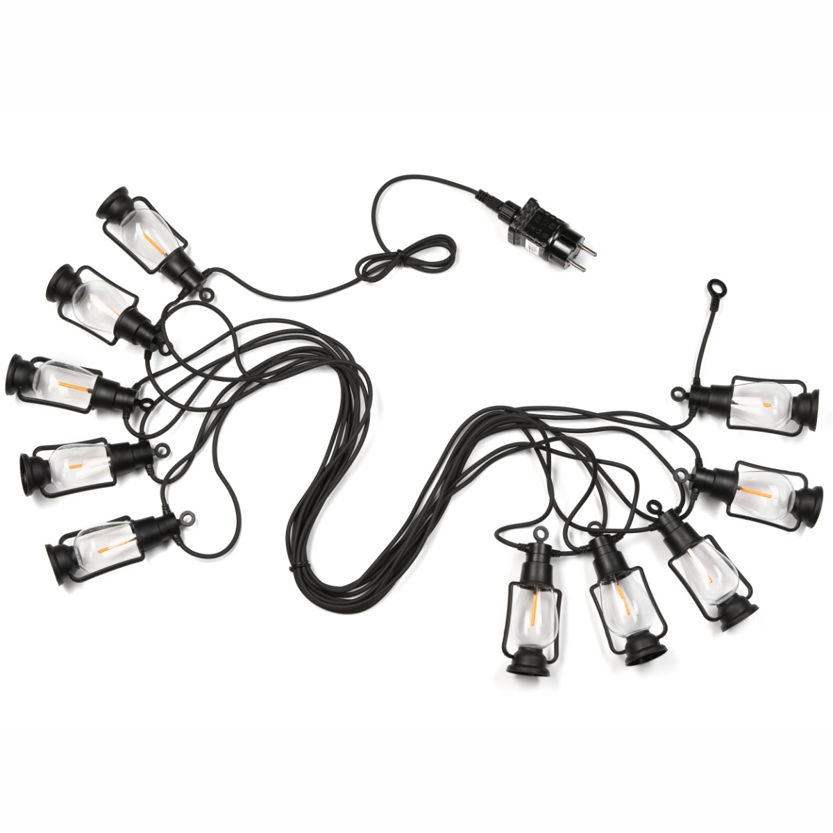 Ghirlanda GARLAND neagra 10m, 10 lampi, 1,8W IP44