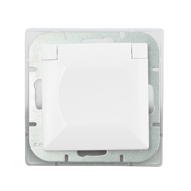 Perla Priza schuko cu capac IP44 alb