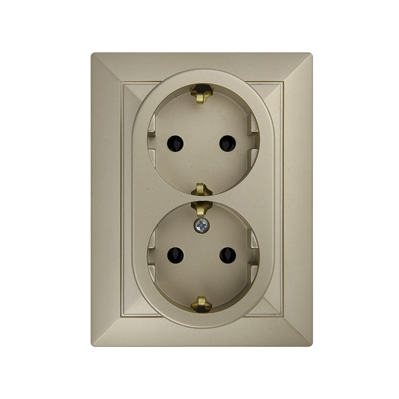 Perla Priza dubla schuko 16A satin